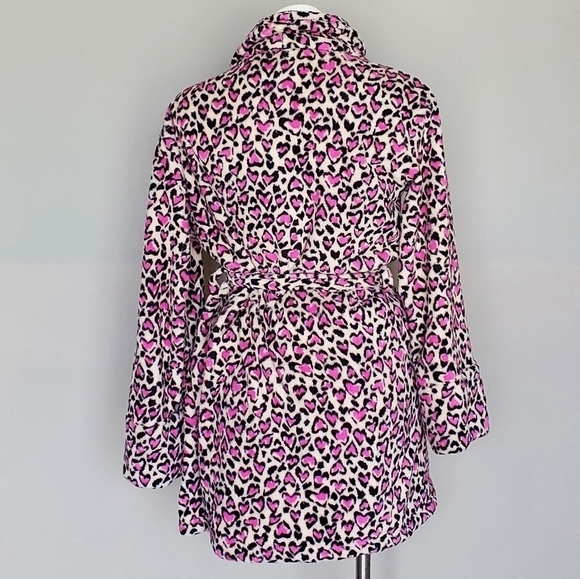 Victoria’s Secret Plush Leopard Heart Robe S/XS - Picture 4 of 7